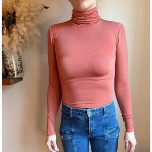 Wolford Orange Turtleneck Bodysuit - Size 4 - Excellent Condition